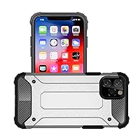iPhone 11 Pro Max Case, Heavy duty Hybrid Armor Case Dual Layer Shockproof TPU Rubber and Polycarbonate case (SILVER)