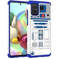 Compatible with Samsung Galaxy A71 Case, R2D2 Astromech Droid Robot Pattern Shock-Absorption Hard PC and Inner Silicone Hybrid Dual Layer Armor Defender Case