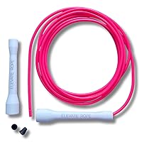 Elevate Rope Professional Speed Rope - 3m Adjustable Skipping rope, 5mm PVC with Nylon Core for Cardio, Double Unders & Crossfit - Durable Jump Rope Used for Indoor/Outdoor Training. (Pink Love)