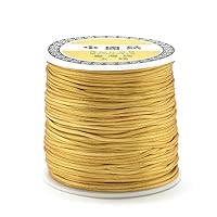 82 Yards Rattail Satin Nylon Trim Silk Thread Chinese Knotting Beading String Macrame Cord Rope for Necklace Bracelet Braided Jewelry Making(Goldenrod)