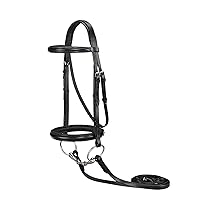 Equestrian Dressage Bridle- Color: Black, Size: Horse-F/S