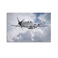 P-51 Mustang Fighter Strategic Bombing Military Enthusiasts Military Poster Poster Album Cover Posters for Bedroom Wall Art Canvas Posters Music Album Cover Poster 24x36inch(60x90cm) Unframe-style