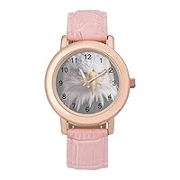 Portrait of A Bald Eagle Casual Quartz Watches for Women Classic Leather Strap Wrist Watch for Ladies Gift