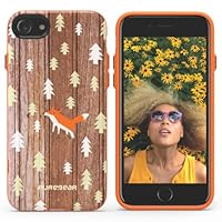 PureGear Motif Series Snap On Flexible Durable Protective Case Cover for iPhone 7, Wood Fox