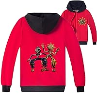 Kid Fnaf Sundrop Cotton Long Sleeve Jacket with Zipper-Boy Graphic Pull on Hoodies for Fall/Winter
