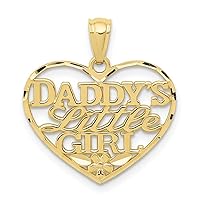 10K Gold D/C Daddys Little Girl Heart Pendant