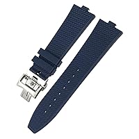 Convex Type Fluoros Rubber Watch Bands 24x7mm Fit For Vacheron Constantin Overseas Quick Change Device Blue Black Orange Strap