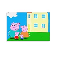 Anime Poster Peppa-pig Posterboy And Girl Room Festival Birthday Gift Wall Art Preppy-peppa-pig The Family Moved Into The New Building Canvas Art Poster And Wall Art Picture Print Modern Family Bedro