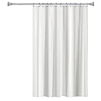 Splash Home Ella Soft Microfiber Shower Curtain Liner, Water-Repellent Fabric Curtain for Bathroom and Bathtubs, Washable, Eco-Friendly 70 x 72 Inch - White