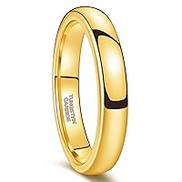 Greenpod 2mm 4mm 6mm Tungsten Wedding Bands Ring for Women Men Rose Gold/Silver/Gold/Black Polished Slim Engagement Promise Rings Comfort Fit Size 4-13