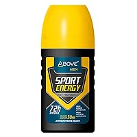 ABOVE Roll-On Sport Energy Men, 1.7 oz - Ball Deodorant for Men - 72-Hour Protection- Dry Touch - No Stains - Woody Floral Fragrance - All Skin Types