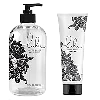 Personal Lubricant. Lulu Lube Natural Water-Based Lubes for Men and Women. 16 oz Bottle & 8oz Tube - Lubricants Made in USA
