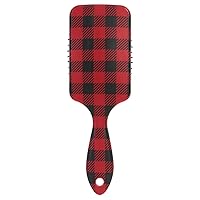 Air Cushion Hair Brush Plaid Black Red Paddle Brush Natural Detangler Paddle Hairbrush for Curly Hair Makes Hair Smooth