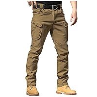 WENKOMG1 Mens Cargo Pants,Solid/Camouflage Military Pants Stretchy Multi Function Multi Pockets Tactical Pants