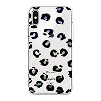 Amzer Designer Slim TPU X Protection Soft Gel Case Protective Back Cover Skin for Apple iPhone Xs Max - Leopard - Grunge Multicolour Spots On White Wireless Charging Compatible