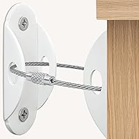 Furniture Anchors (16 Pack) for Baby Proofing, Anti Tip Furniture Anchor Securing 420lbs Tension Earthquake Resistant Metal Furniture Wall Anchor Prevent Baby Pet from Falling Furniture