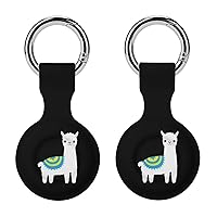 Cute Animal Alpaca Llama Printed Silicone Case for AirTags with Keychain Protective Cover Air Tag Finder Tracker Accessories Holder