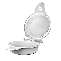 Microwave Maker, a Healthy Breakfast Utensil Kitchen Essentials, Easy to Make-Holds Up to Two Eggs and Cooks in 45 Seconds, White