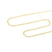 10Pcs Brass Necklace,14K Gold Plated Rolo Chain,Jewelry Making Accessories 70cm Gold