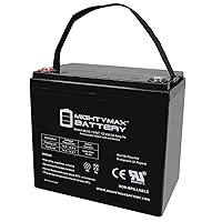 Mighty Max Battery ML55-12INT -12 Volt 55 AH, Internal Thread (INT) Terminal, Rechargeable SLA AGM Battery