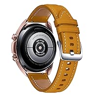 22 20mm Leather Strap for Samsung Galaxy Watch 3 41 45mm 42mm Bracelet for Huawei Watch 3 GT2 46mm Pro Replacement Bands Correa (Color : Yellow, Size : 20mm Universal)