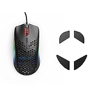 (Mouse + Ceramic Feet) Glorious Model O Gaming Mouse, Matte Black + Glorious G-Floats Polished Ceramic Mouse Feet for O/O- Mouse (Bundle)