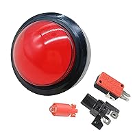 Replace Button with LED Light for Game Consoles 60mm Convex Round Illuminated LED Push Button with Micro-Switch Gaming Device Parts Accessories