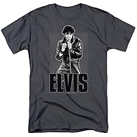 Elvis Presley T-Shirt Leather Jacket Charcoal Tee