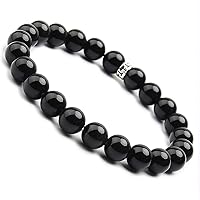 BONNY BOXX Natural Healing Gemstone Bracelet, 8mm Semi Precious Stone Bracelet for Men Women, Stress Relief Crystal Jewelry