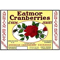 Eatmor Cranberries, American Beauty - New York, Chicago - 1920's - Crate Label Magnet