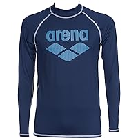 ARENA Men's Standard Long Sleeve Rash Guard Swim Shirt with Uv Sun Protetion