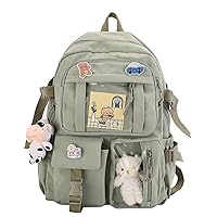 Kawaii Backpack With cute plush pendant and Kawaii pins,Aesthetic Backpack Cute Kawaii Backpack for School