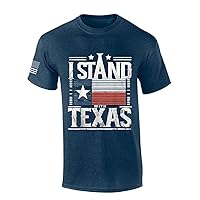Mens Texas Tshirt I Stand with Texas Lone Star Short Sleeve T-Shirt