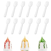 500PCS Clear Plastic Cutlery, Disposable Small Spoons Silverware, Plastic Utensil for Tasting Dessert Jelly Pudding Yogurt Ice Cream Cake Appetizer (3×0.8inch)