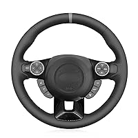 MEWANT Steering Wheel Cover for KIA Soul 2014-2018 - MK2 3 Spoke Leather Steering Wheel Hand-Stitched Car Steering Wrap