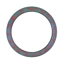 Ewatchparts REPLACEMENT BLACK CERAMIC BEZEL WITH RED NUMBERS 38.50MM X 30.40MM
