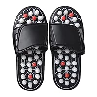 Reflexology Foot Pressure Point Massage Tools Mat Massage Slippers Slides Sandals Shoes, Back Knee Feet Arch Heel Pain and Tension Relief Products Gifts (L-Men(8.5-9.5) Women(10-11), 1Pair)