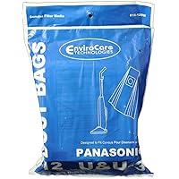 EnviroCare Type U, U3 Upright Vacuum Cleaner Bags Designed to Fit Panasonic 12 Bags in Pack