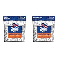 Mountain House Lasagna and Chicken Fajita Bowl Freeze Dried Camping Meals (2 Servings Each)
