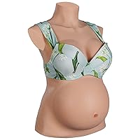 Full Silicone 4-9 Months Pregnant Belly Realistic Breastplate Fake Boobs Breast Forms for Cosplay with Cotton Filled