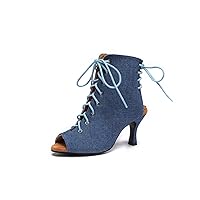 Women's Dance Shoes Lace-up Midern Ballroom Latin Boots