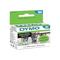 Dymo 13 mm x 25 mm LW Small Multi-Purpose Labels, Roll of 1000 Easy-Peel Labels, Self-Adhesive, for LabelWriter Label Makers, Authentic
