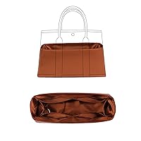 Silk Smooth Purse Organizer Insert for Garden Party 26/30/36/45 Bags,Bag Shapers for Luxury Handbags (GP30 with zipper,Gold)