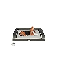 Wag Premium Pet Dog Bed | Multi Layer Construction with Cooling Energy Gel and Copper Infusion | Machine Washable Cover and Water Resistant Inner Liner | Medium, Stone Grey