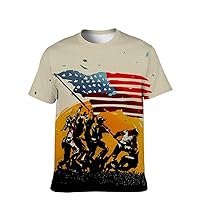 Unisex USA American Novelty T-Shirt Graphic-Colors Classic-Casual Funny Crewneck: Performance Comfort Soft 3D Hipster Tee