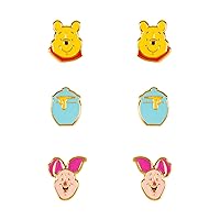 Winnie The Pooh Yellow, Pink & Blue Trio Earring Set SF00469YL