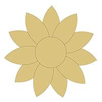 Sunflower Design by Lines Cutout Unfinished Wood Nature Summer Party Flower Door Hanger MDF Shaped Canvas Style 4 Art 1 (18