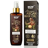 WOW Skin Science Moroccan Argan Hair Oil - Hydrate Hair Strands, Increase Shine & Gloss All Hair Types - Straight, Wavy, Curly - 200ml