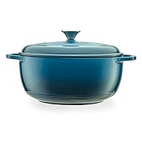 Mercer Culinary Enameled Cast Iron Round Dutch Oven, 6 qt., Turquoise
