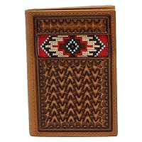 ARIAT Men's Southwestern Inlay Trifold Wallet Tan One Size